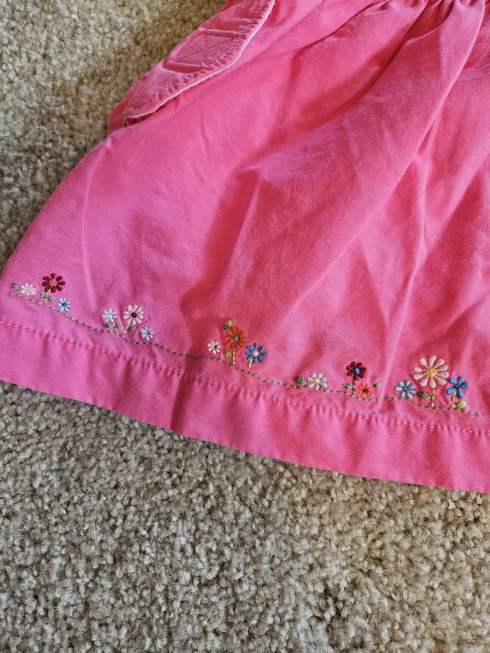 OshKosh B'gosh Bright Pink Embroidered Bird & Flower Jumper - Size 12mo